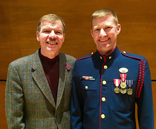 Lieutenant Commander Adam R. WIlliamson with Kenneth Fuchs