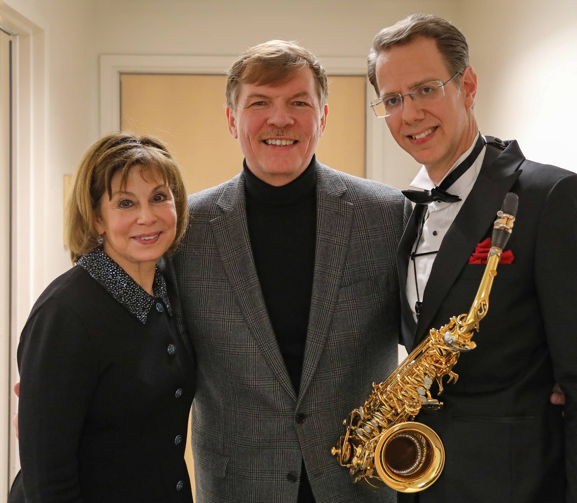 Pianist Jeffrey Biegel, music director Raffaele Ponti, and the composer